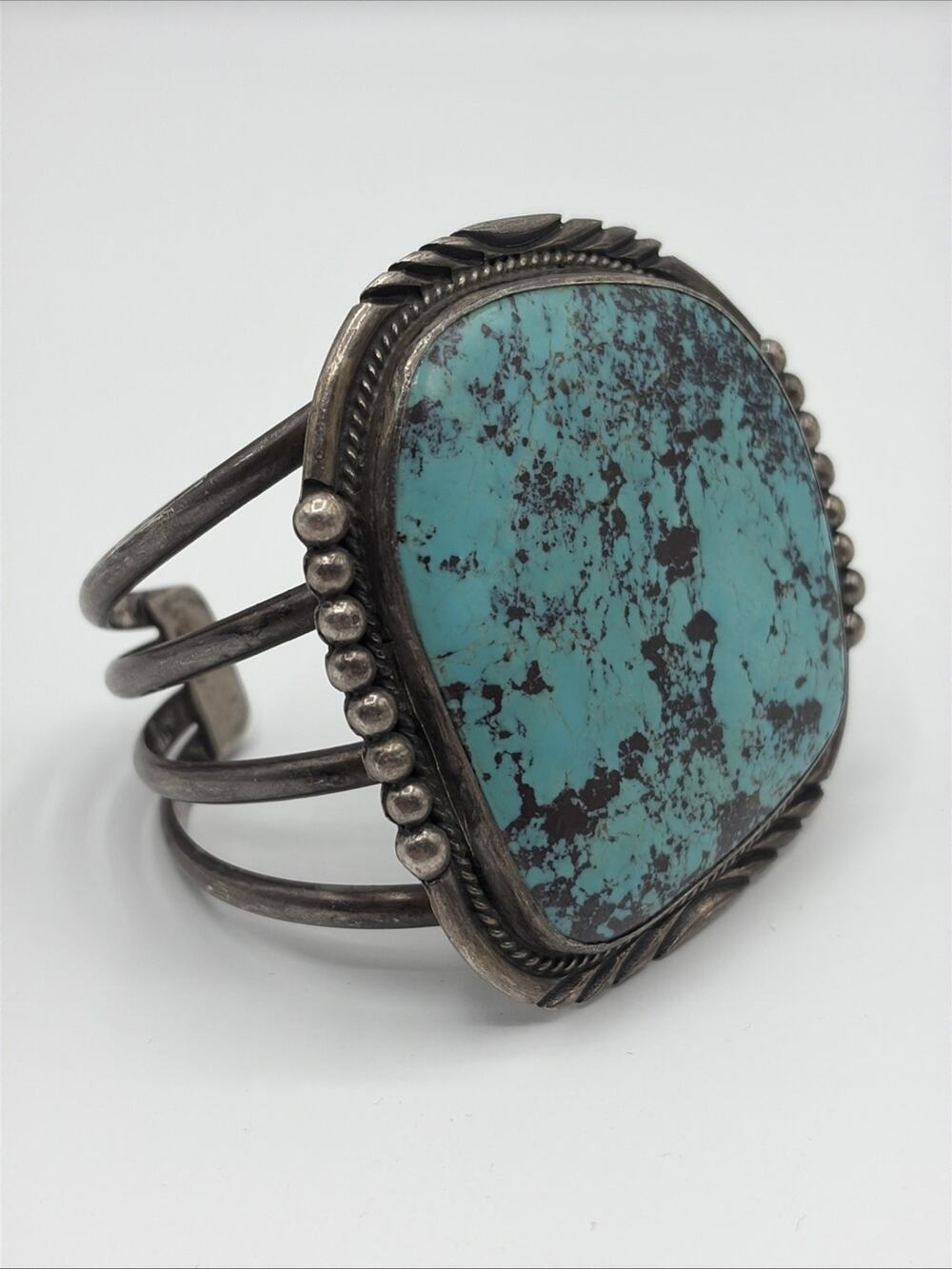 Daniel Dan Yazzie Navajo Native American Sterling Silver Cuff Bracelet Turquoise